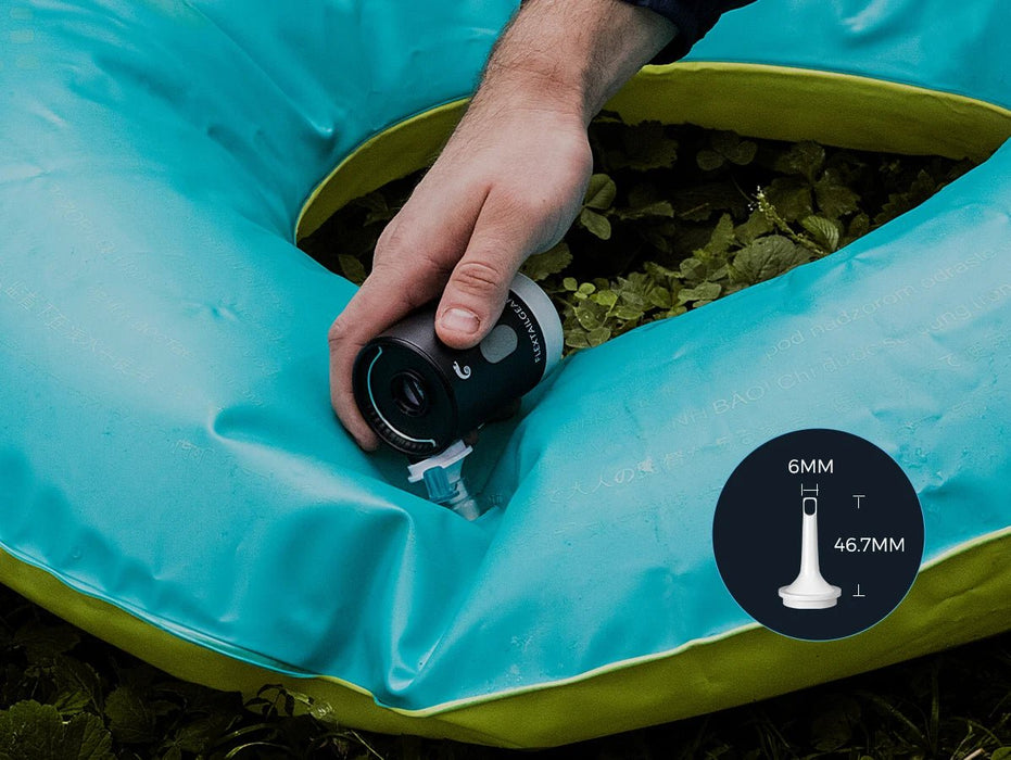 Draagbare elektrische luchtpomp – met lamp – compact & krachtig - Bivakshop