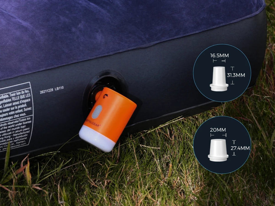 Draagbare elektrische luchtpomp – met lamp – compact & krachtig - Bivakshop