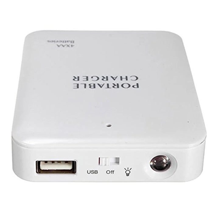 Draagbare USB powerbank - Externe batterijoplader op AA - batterijen - Noodlader met digitaal display - Bivakshop