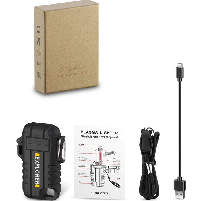 Draagbare waterdichte USB - boogaansteker - Winddicht en oplaadbaar - Compacte gadget voor buitengebruik - Bivakshop