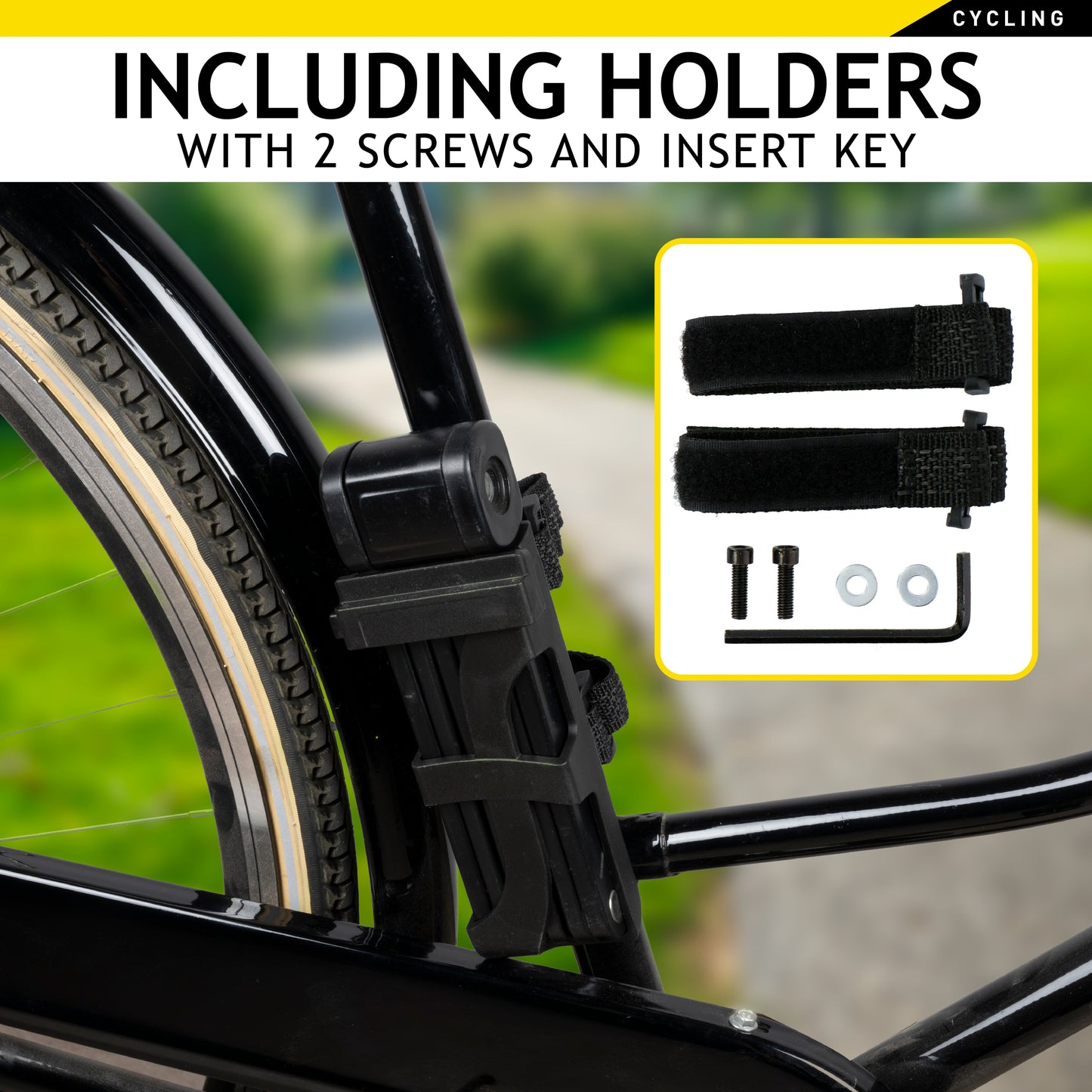 Dunlop opvouwbaar fietsslot met frame - Sterke beveiliging met 3 sleutels - Bivakshop