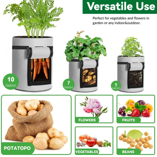 Duurzame premium plantenkweekzakken 5/7/10 gallon - Ademende niet-geweven stof - Met handvat - Bivakshop