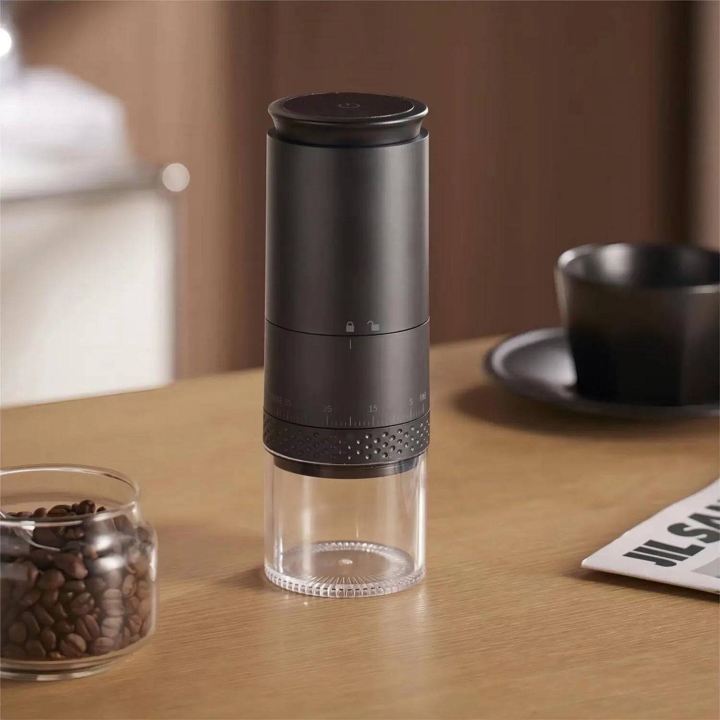 Elektrische koffiemolen met 1500mAh accu – Instelbare maalgraad & Type - C opladen - Bivakshop
