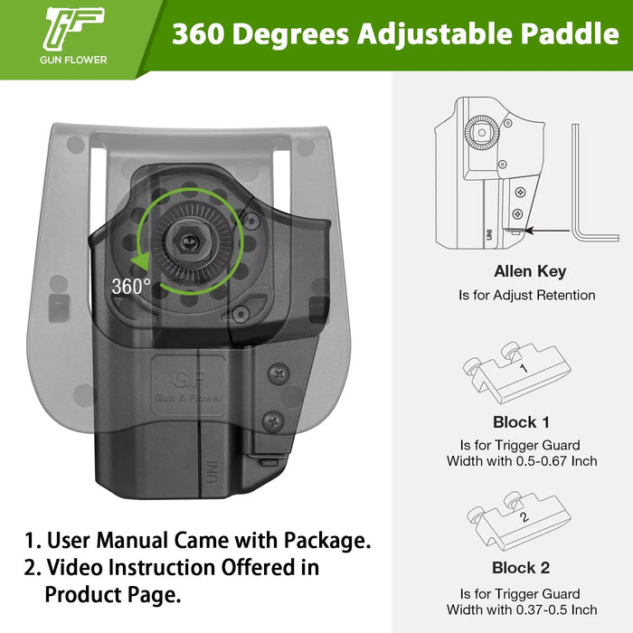 G&F OWB universeel tactisch holster – Geschikt voor meer dan 100 modellen - Bivakshop