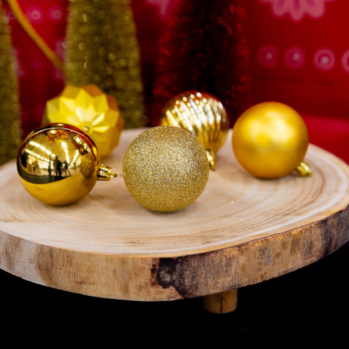 Giftsome - Kerstballen set goud 60 - delig – Onbreekbaar – Inclusief piek - Bivakshop