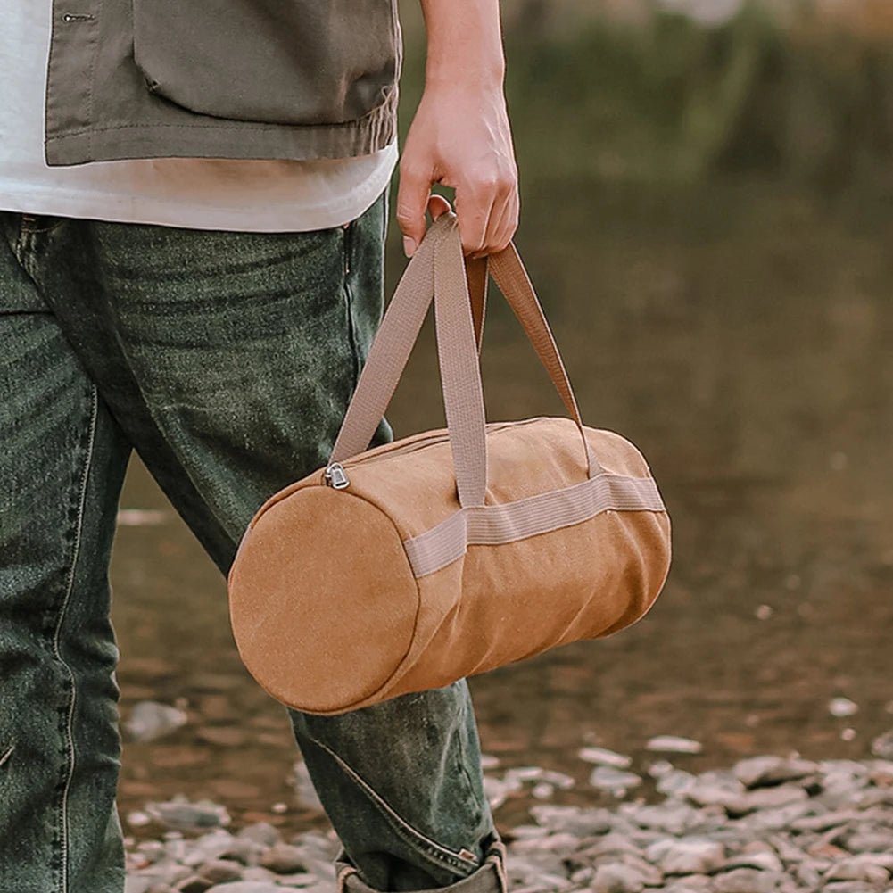 Grote cilindervormige opbergtas – Lichtgewicht canvas tentpenhouder voor campinggereedschap - Bivakshop