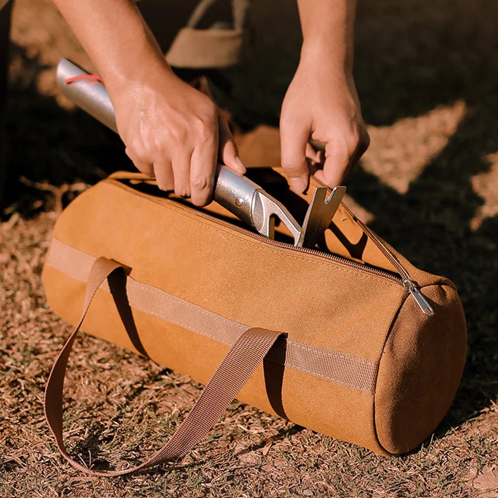 Grote cilindervormige opbergtas – Lichtgewicht canvas tentpenhouder voor campinggereedschap - Bivakshop