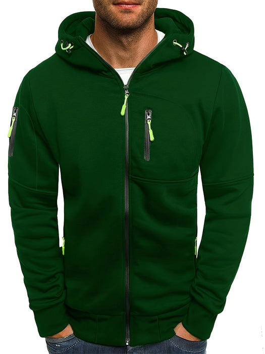 Heren Hoodie Jas met Rits – Sportief - Effen Kleur - Bivakshop
