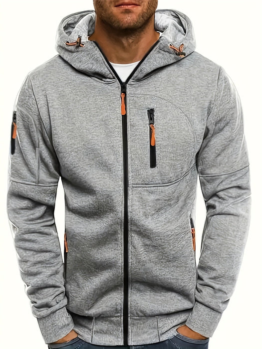 Heren Hoodie Jas met Rits – Sportief - Effen Kleur - Bivakshop