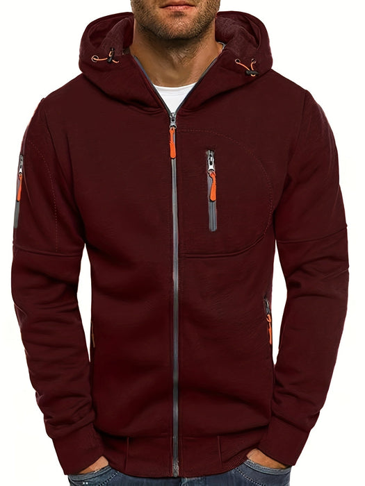Heren Hoodie Jas met Rits – Sportief - Effen Kleur - Bivakshop