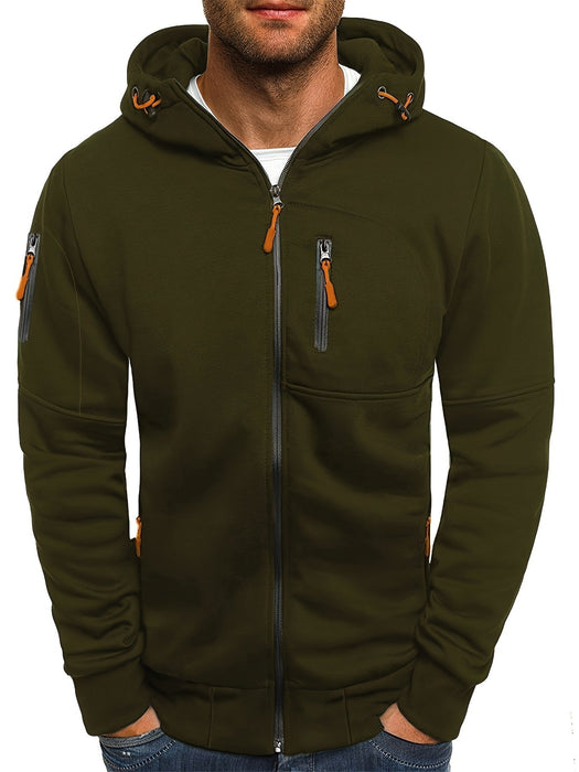 Heren Hoodie Jas met Rits – Sportief - Effen Kleur - Bivakshop
