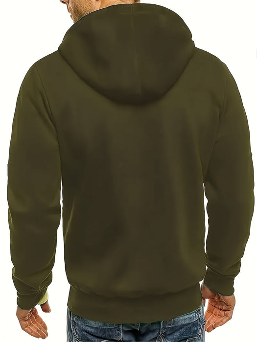 Heren Hoodie Jas met Rits – Sportief - Effen Kleur - Bivakshop