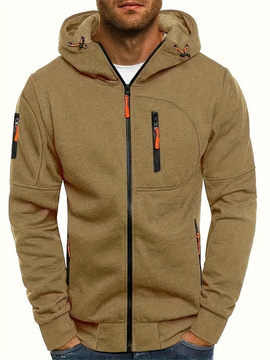 Heren Hoodie Jas met Rits – Sportief - Effen Kleur - Bivakshop