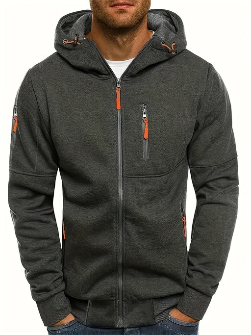 Heren Hoodie Jas met Rits – Sportief - Effen Kleur - Bivakshop