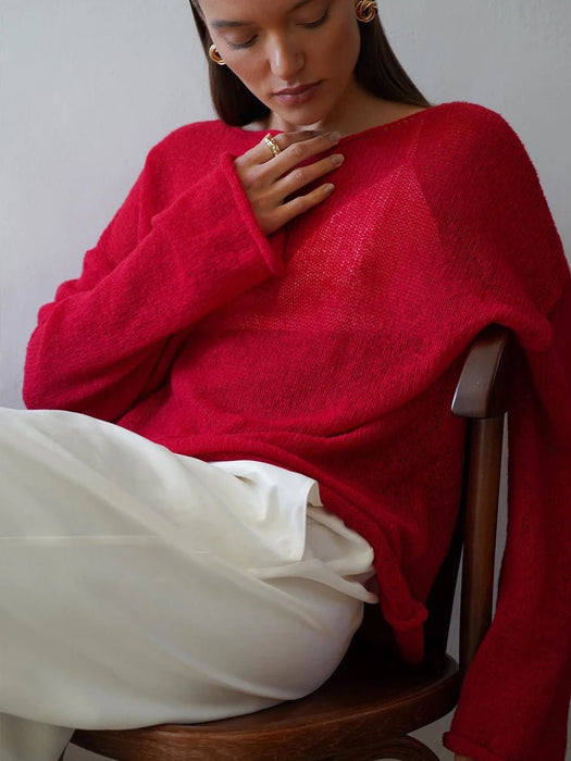 Hirsionsan - Elegante tricot pullover dames - Zomer herfst losse pasvorm - Bivakshop