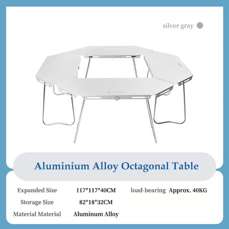 HOMFUL opvouwbare rvs kampeertafel – Multifunctionele ronde campingtafel voor buiten en barbecue - Bivakshop