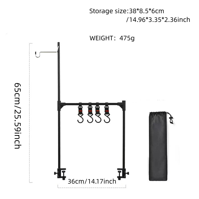 IGT lampstandaard – Draagbare aluminium campingrek voor kookgerei & verlichting - Bivakshop