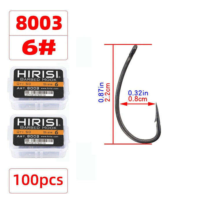 Karper Haken 100 stuks – RVS High Carbon Vishaak met weerhaak en oog - Bivakshop