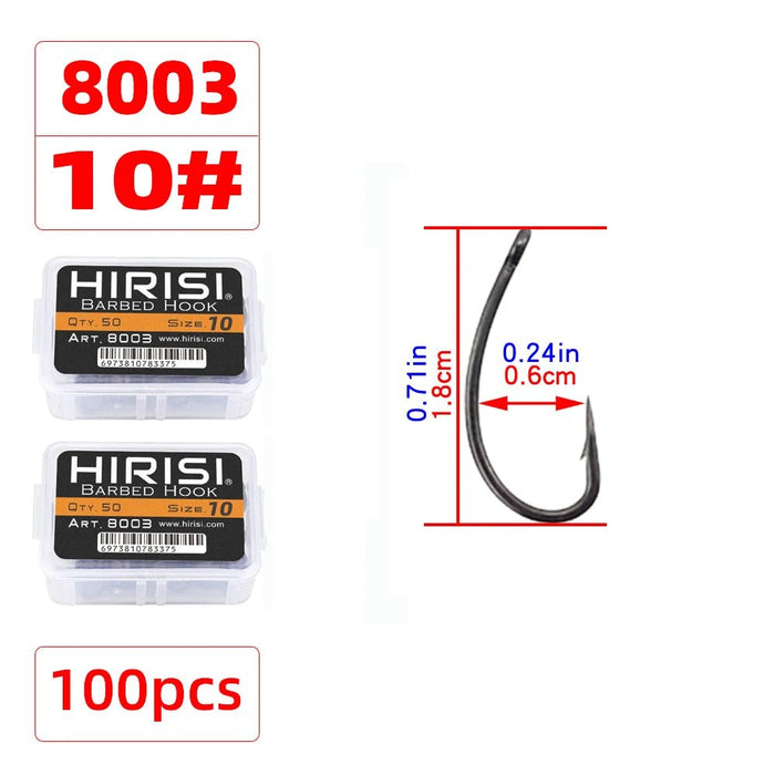 Karper Haken 100 stuks – RVS High Carbon Vishaak met weerhaak en oog - Bivakshop