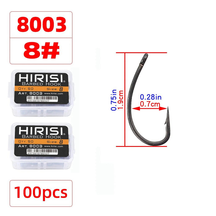 Karper Haken 100 stuks – RVS High Carbon Vishaak met weerhaak en oog - Bivakshop