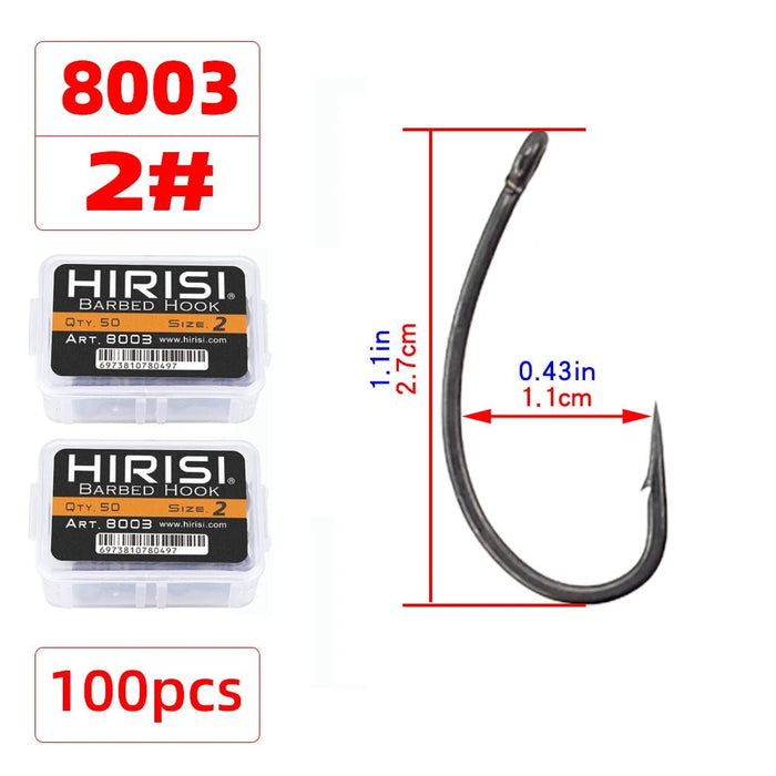 Karper Haken 100 stuks – RVS High Carbon Vishaak met weerhaak en oog - Bivakshop
