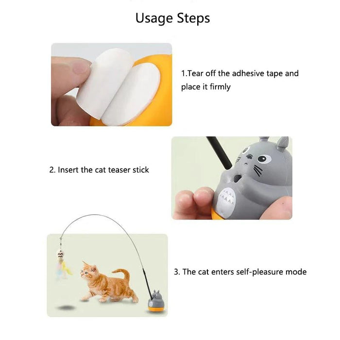 Kattenspeelhengel – Met veer & draaimechanisme – Leuk interactief katten speelgoed - Bivakshop