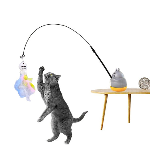 Kattenspeelhengel – Met veer & draaimechanisme – Leuk interactief katten speelgoed - Bivakshop