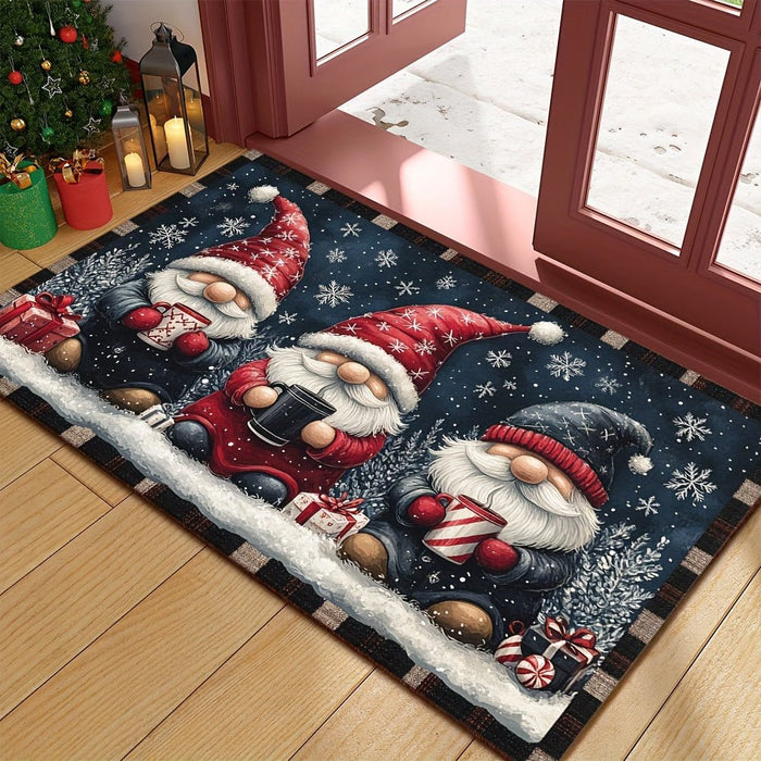 Kerst Gnome Deurmat – Antislip – Wasbaar & lichtgewicht - Bivakshop