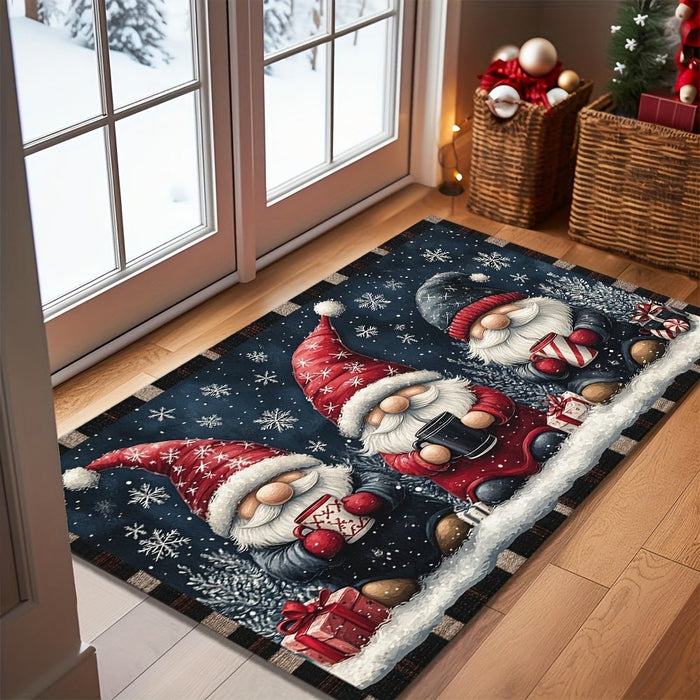 Kerst Gnome Deurmat – Antislip – Wasbaar & lichtgewicht - Bivakshop