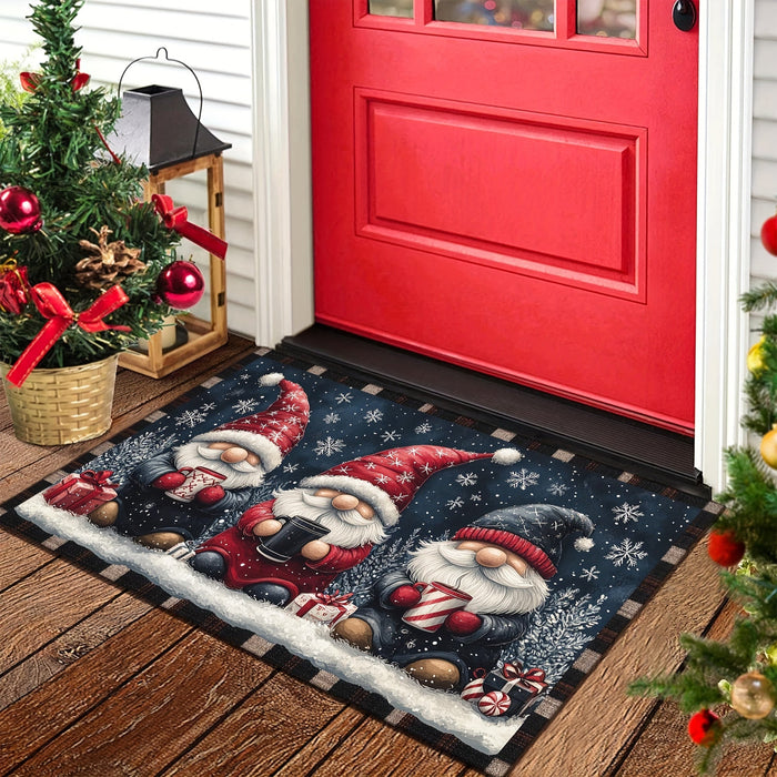 Kerst Gnome Deurmat – Antislip – Wasbaar & lichtgewicht - Bivakshop