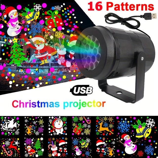 Kerstlaserprojector – 16 patronen – draaibaar & spatwaterdicht - Bivakshop