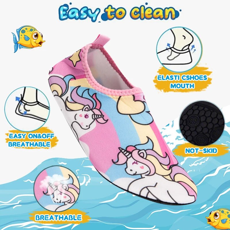Kids Water Sport Beach Swimming Socks Girl Thin Multi Prints Anti Slip Fitness Yoga Dance Swim Surf Diving Underwater Shoes - Bivakshop