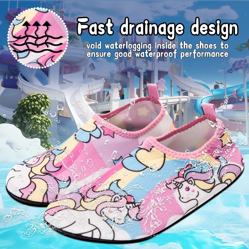 Kids Water Sport Beach Swimming Socks Girl Thin Multi Prints Anti Slip Fitness Yoga Dance Swim Surf Diving Underwater Shoes - Bivakshop