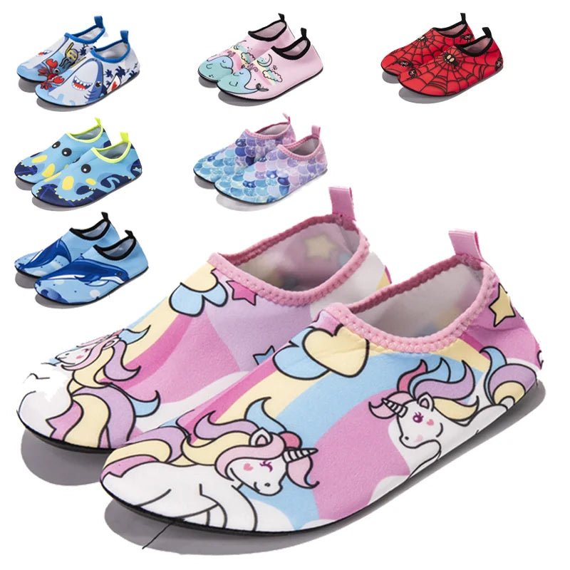 Kids Water Sport Beach Swimming Socks Girl Thin Multi Prints Anti Slip Fitness Yoga Dance Swim Surf Diving Underwater Shoes - Bivakshop