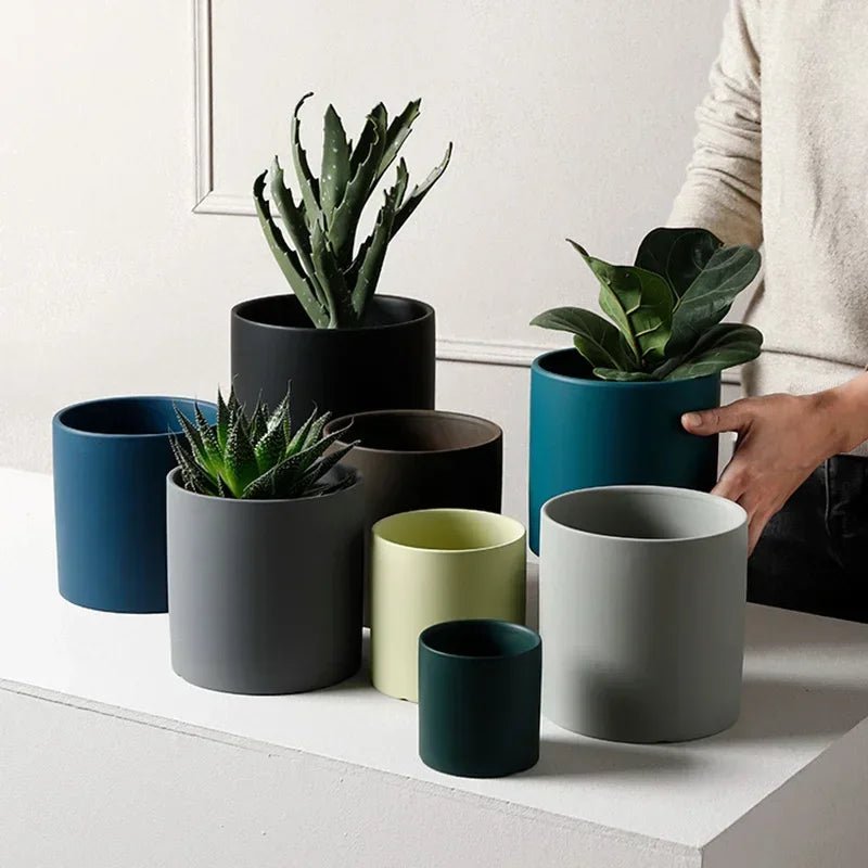 Kleurrijke keramische Bloempot - Succulente plantenbak in Scandinavische stijl - Met drainagegaten - Bivakshop