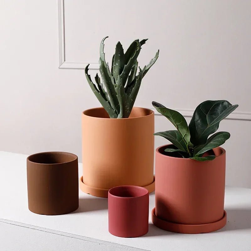 Kleurrijke keramische Bloempot - Succulente plantenbak in Scandinavische stijl - Met drainagegaten - Bivakshop