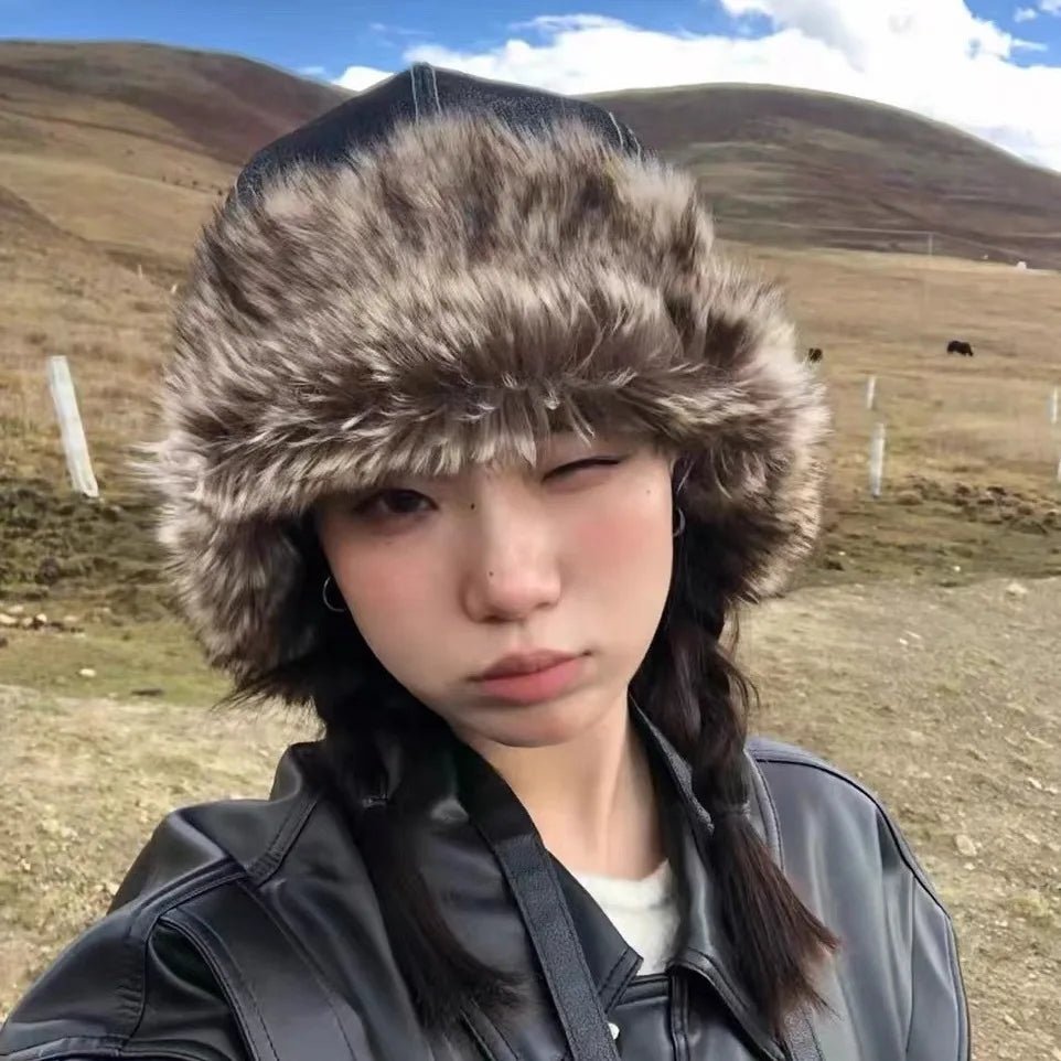 Koreaanse retro pilotenmuts - Dikke warme skihoed - Unisex wintermuts winddicht - Bivakshop