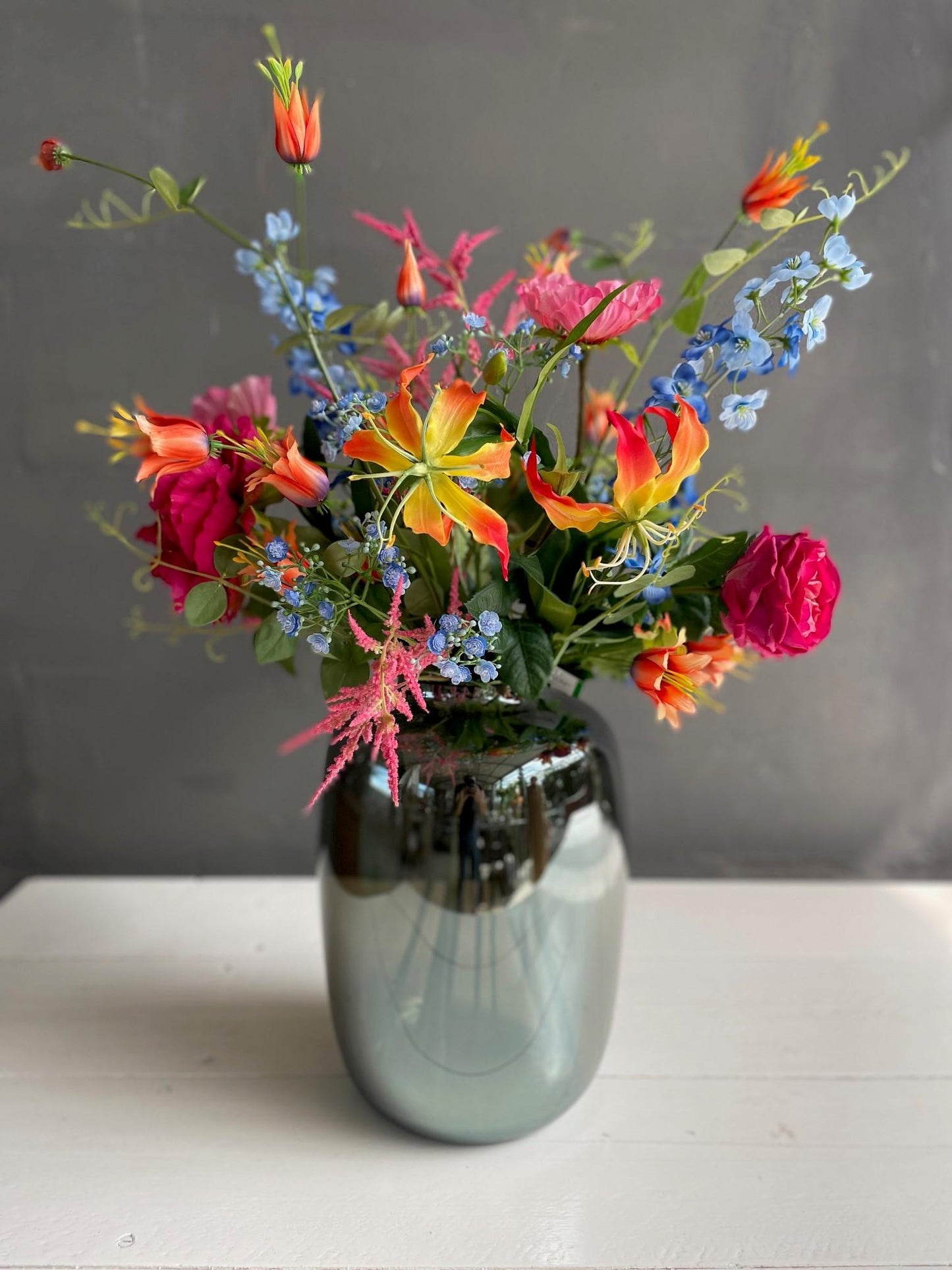 Kunstbloemen - Boeket L - Colourful Glam - 80Cm - Bivakshop