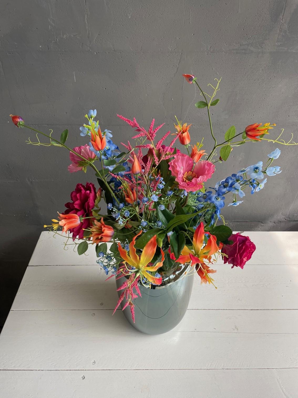Kunstbloemen - Boeket L - Colourful Glam - 80Cm - Bivakshop