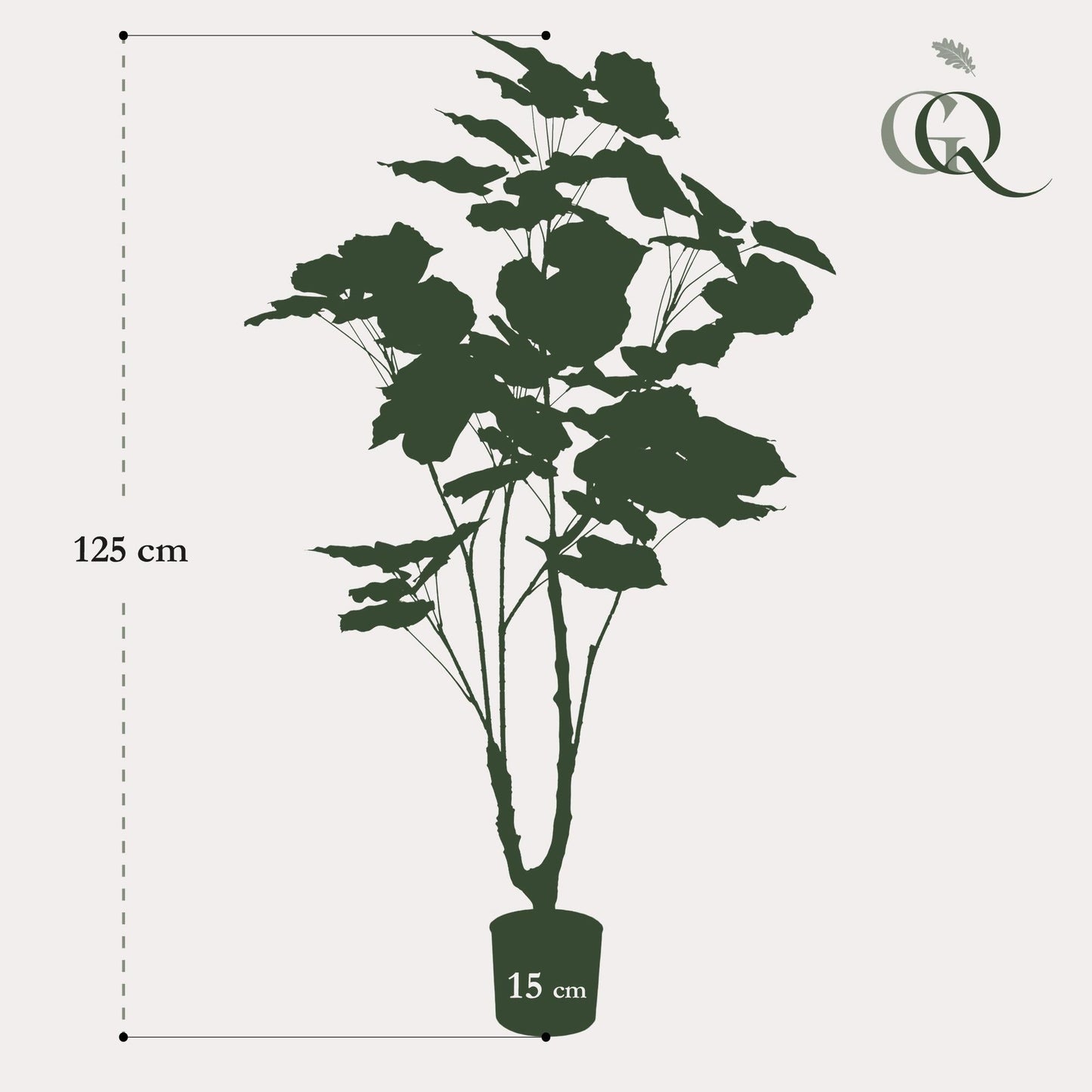 Kunstplant - Ficus Umbellata - Afrikaanse Vijg - 125Cm - Bivakshop