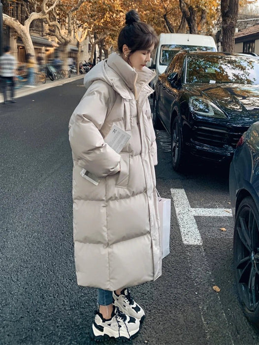 Lange winterjas - Warme katoenen parka - Grote maat Koreaanse stijl voor dames - Bivakshop