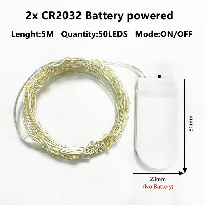 LED kerstverlichting 1 - 10M - Koperdraad feeënlichtjes - Voor slaapkamer, bruiloft en kerstdecoratie - Bivakshop