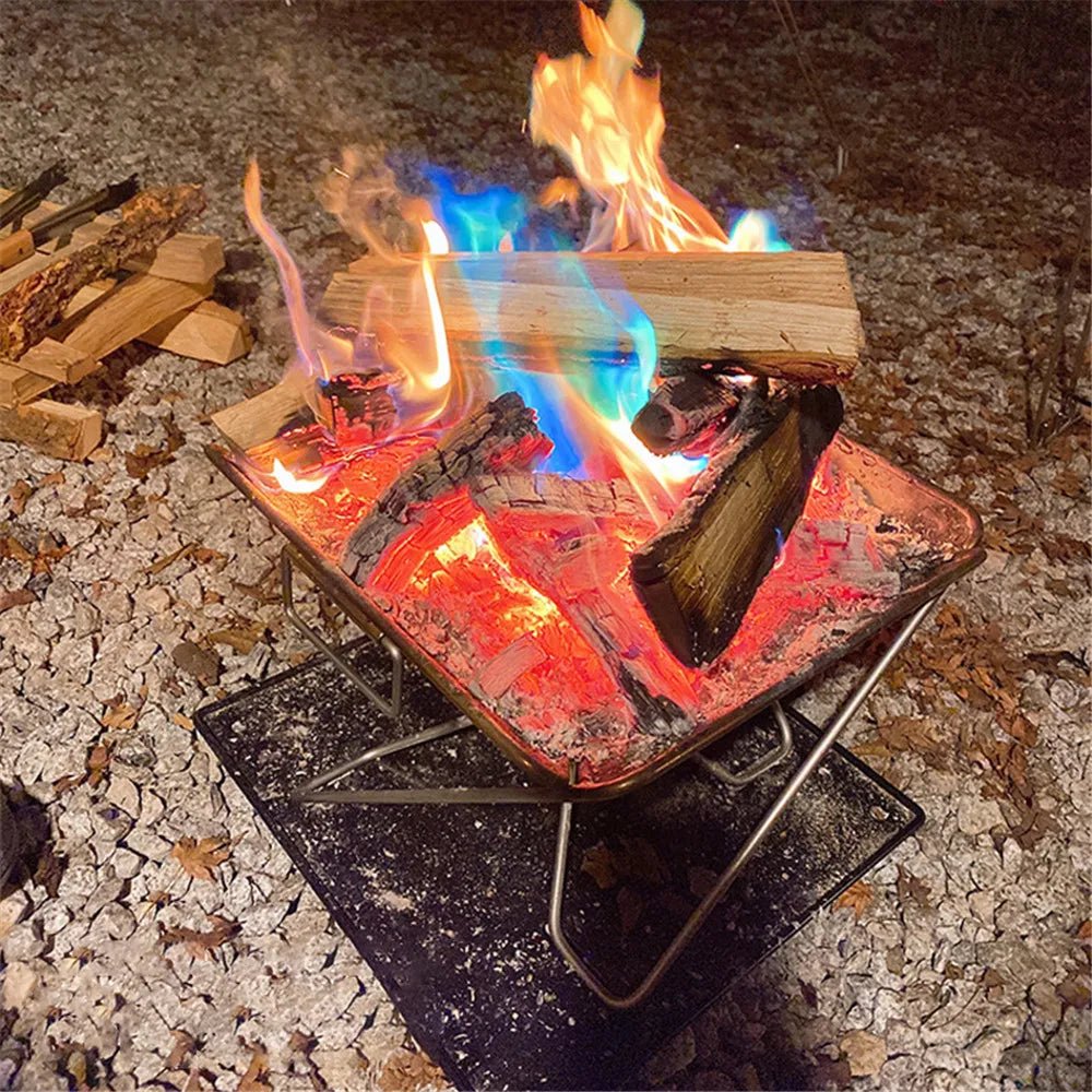 Magisch vuurkleurenpoeder voor kampvuur & haard - Kleurrijke vlammen voor een betoverende sfeer - Bivakshop
