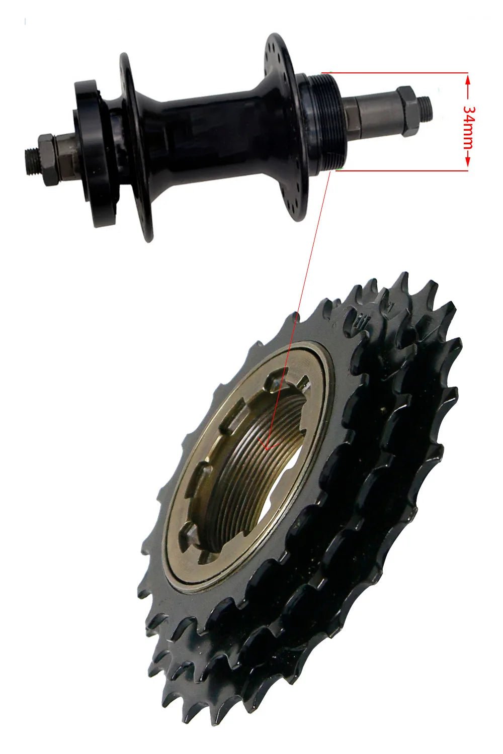Meijun - Fiets vrijloop 3 speed 12 18t stalen schakelwiel - Voor mtb met roterende naaf - Bivakshop