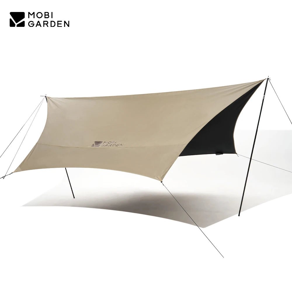 Mobi Garden camping tarp – Zwarte coating, waterdicht & zonwerend - Bivakshop