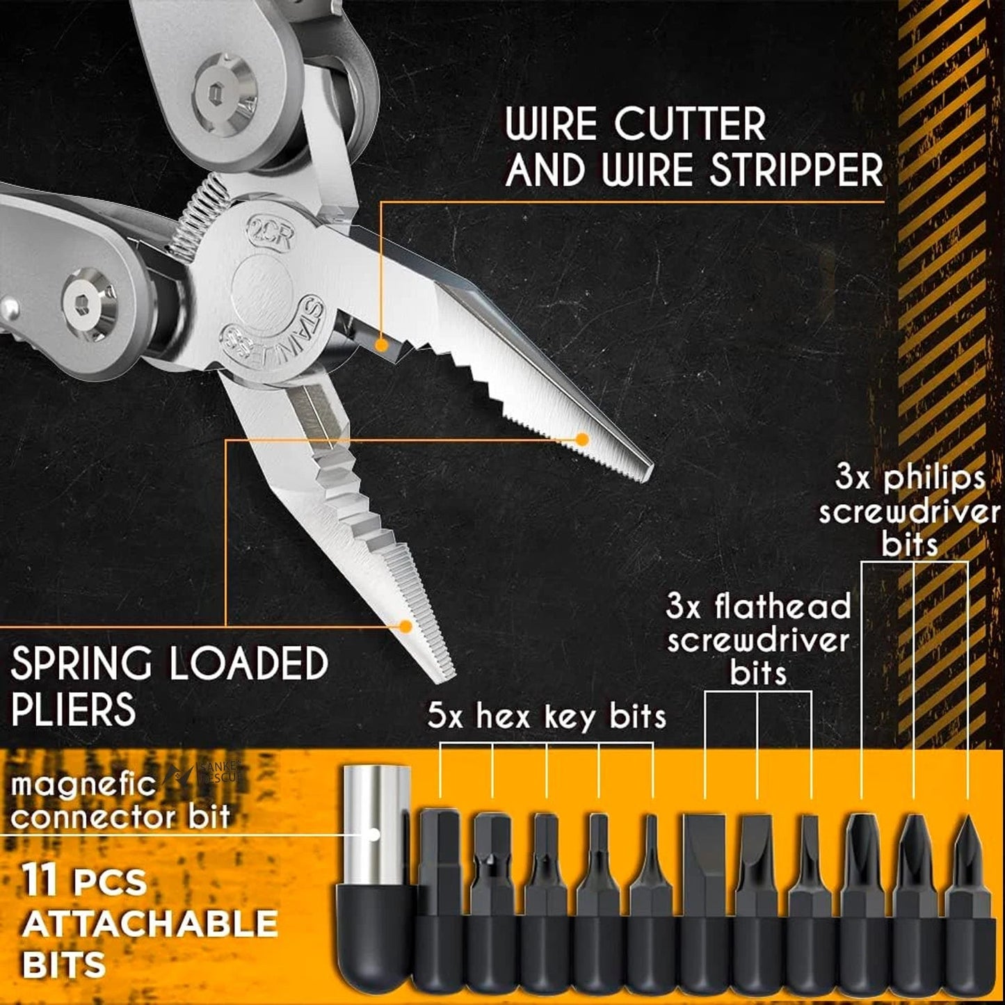 Multifunctionele multitool – Inklapbaar EDC mes – Tang & snijder voor outdoor & kluswerk - Bivakshop