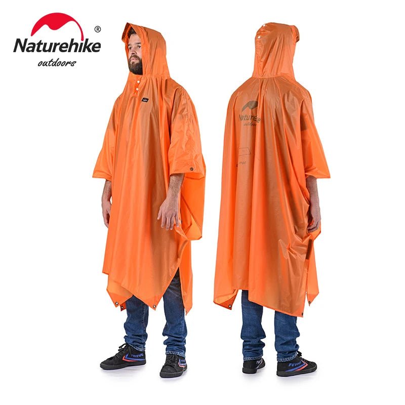 Naturehike 3 - in - 1 multifunctionele poncho – Waterdichte regenjas, zonnescherm & campingmat - Bivakshop