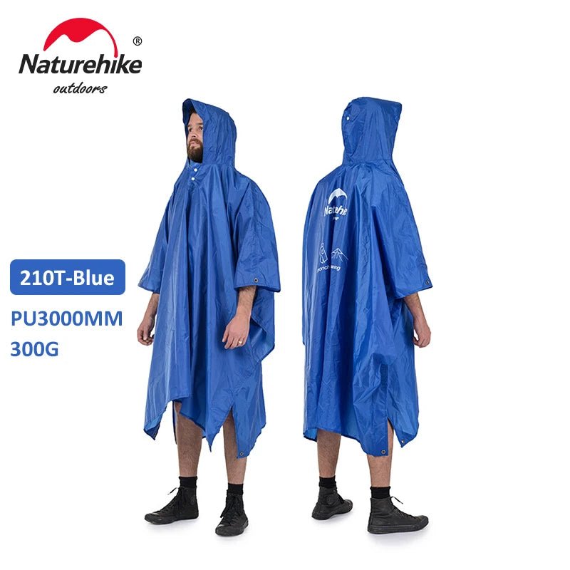Naturehike 3 - in - 1 multifunctionele poncho – Waterdichte regenjas, zonnescherm & campingmat - Bivakshop