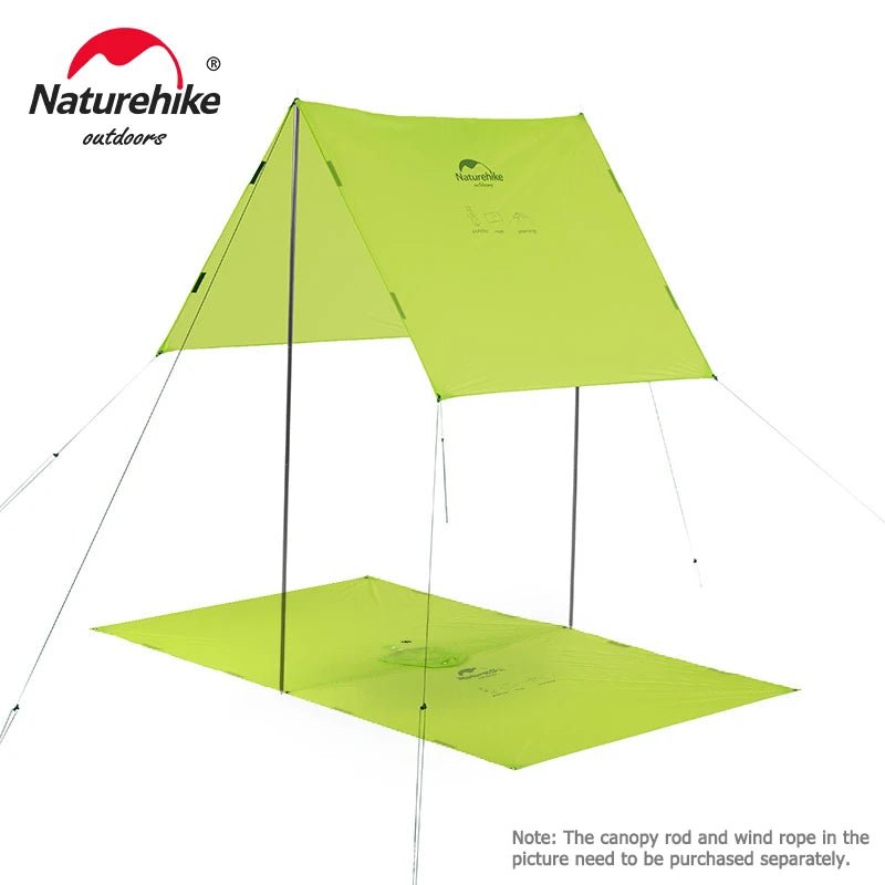 Naturehike 3 - in - 1 multifunctionele poncho – Waterdichte regenjas, zonnescherm & campingmat - Bivakshop