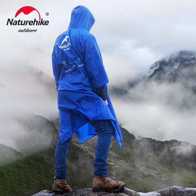 Naturehike 3 - in - 1 multifunctionele poncho – Waterdichte regenjas, zonnescherm & campingmat - Bivakshop